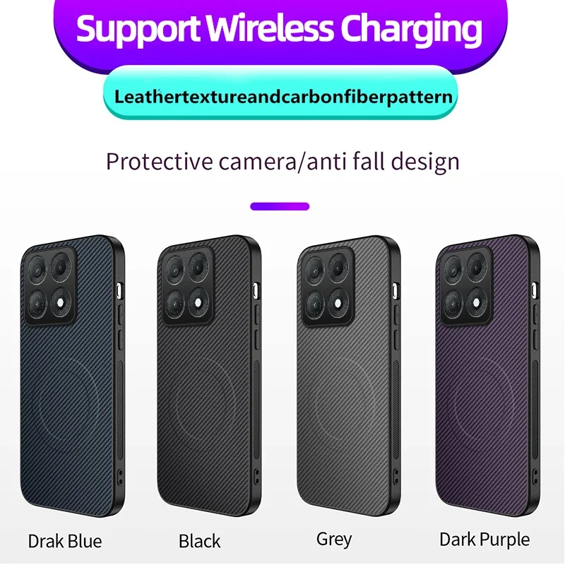 Carbon Fibre Wireless Charging Protective Phone Case with Lens Guard