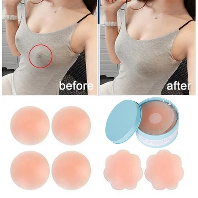 1 Pair Nipple Stickers Reusable Silicone Bra Pasties Pad Self Adhesive  Chest Nipple Cover Anti-bump Nipple Patches For Women