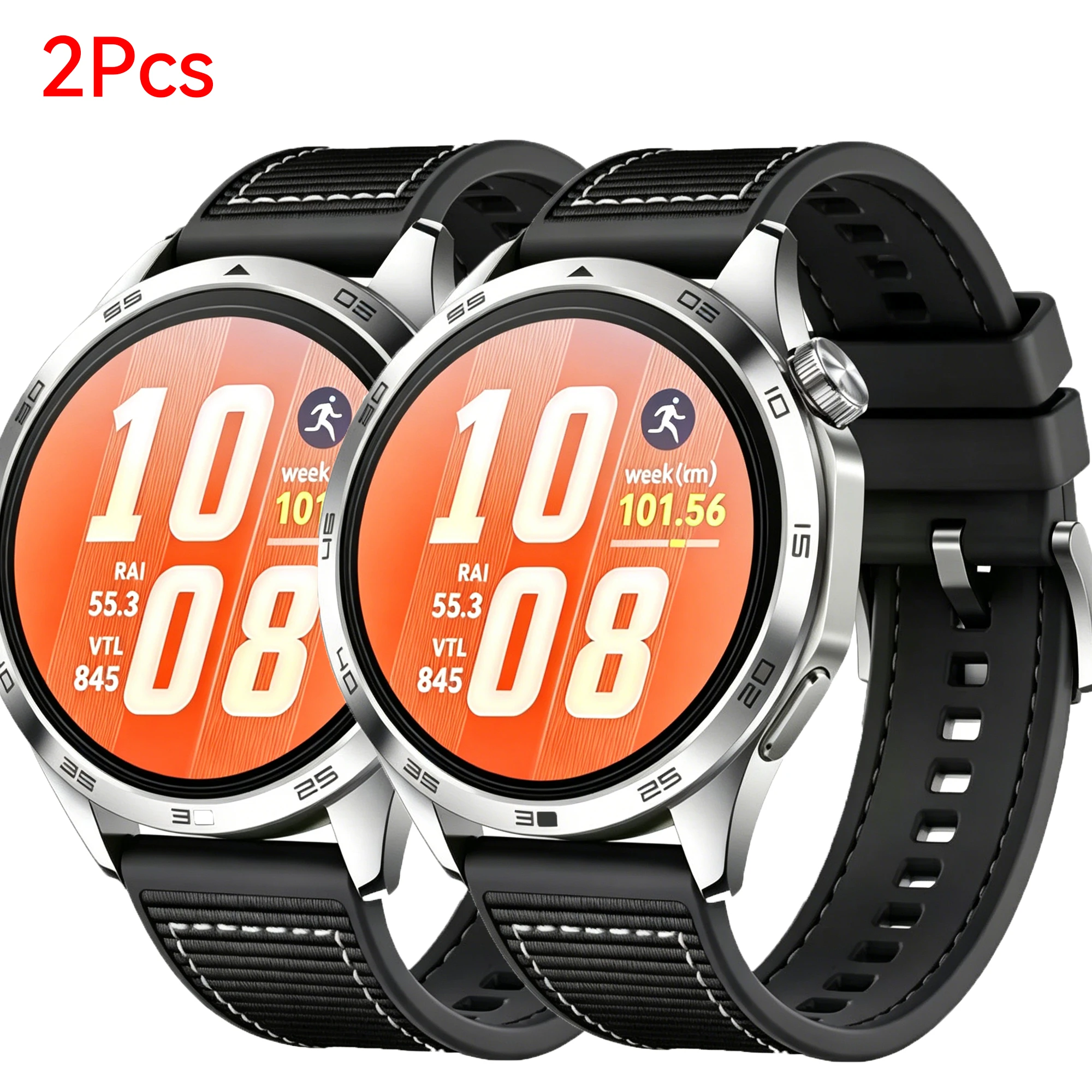 Universal 22mm Nylon+Silicone Sports Watch Strap Bracelet