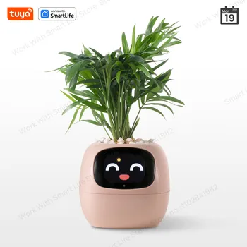 Pink Tuya Ivy Smart Planter, divertimento senza fine oltre 49 espressioni ricche, 7 sensori intelligenti e chip AI rendono le piante di sollevamento facili e divertenti
