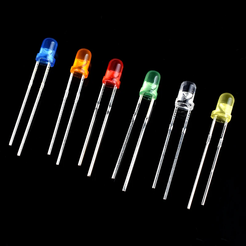 100pcs/200pcs 3mm 5mm LED Diode Assorted Kit White Green Red Blue Yellow Orange F3 F5 Leds Light Emitting Diodes electronic kit