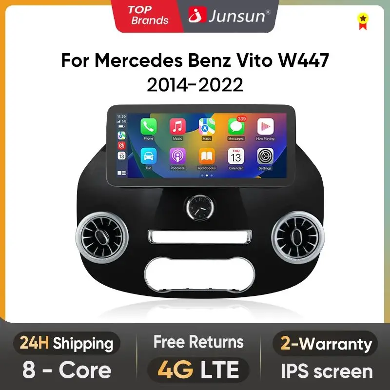 12.3 inch Wireless Android Auto Radio For Mercedes Benz Vito W447 4G Car Multimedia GPS 2din autoradio Stereo RDS BT