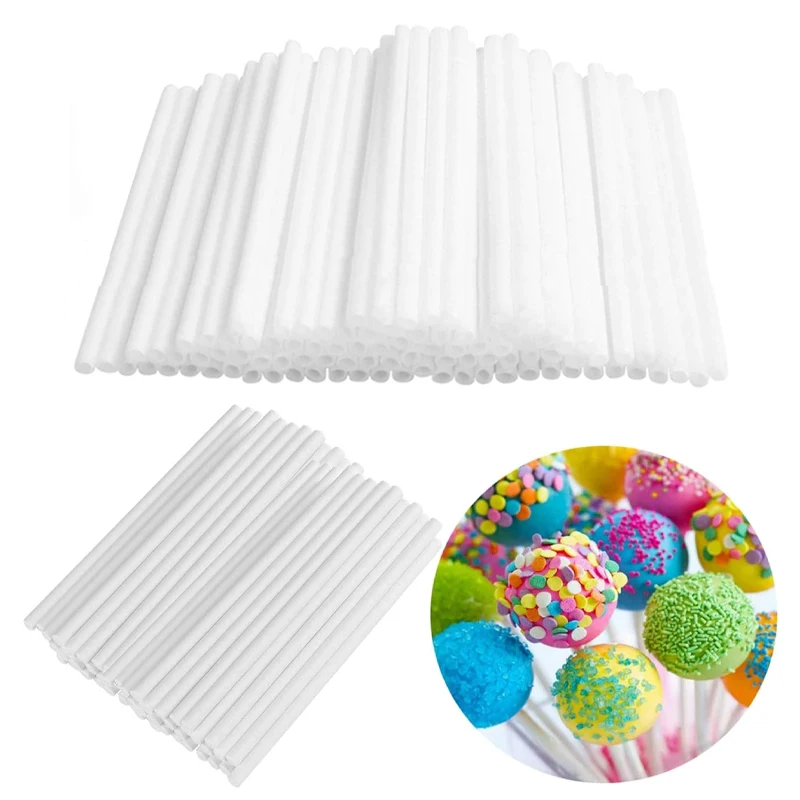 Disposal Lollipop Sticks 50/100PCS 8/10/15cm Eco-friendly Lollipop Sticks for Cake Pops Non-Toxic Sucker Sticks for Chocolate Sugar Candy Lollipop Mold disposal lollipop sticks