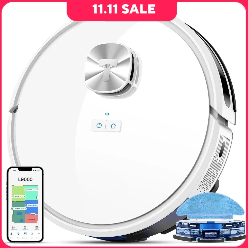 Commercial Washing Robots, 4000Pa Suction Robotic Vacuum Cleaner, 150Mins Max & Smart Mapping, Robot Vacuum and Mop Combo