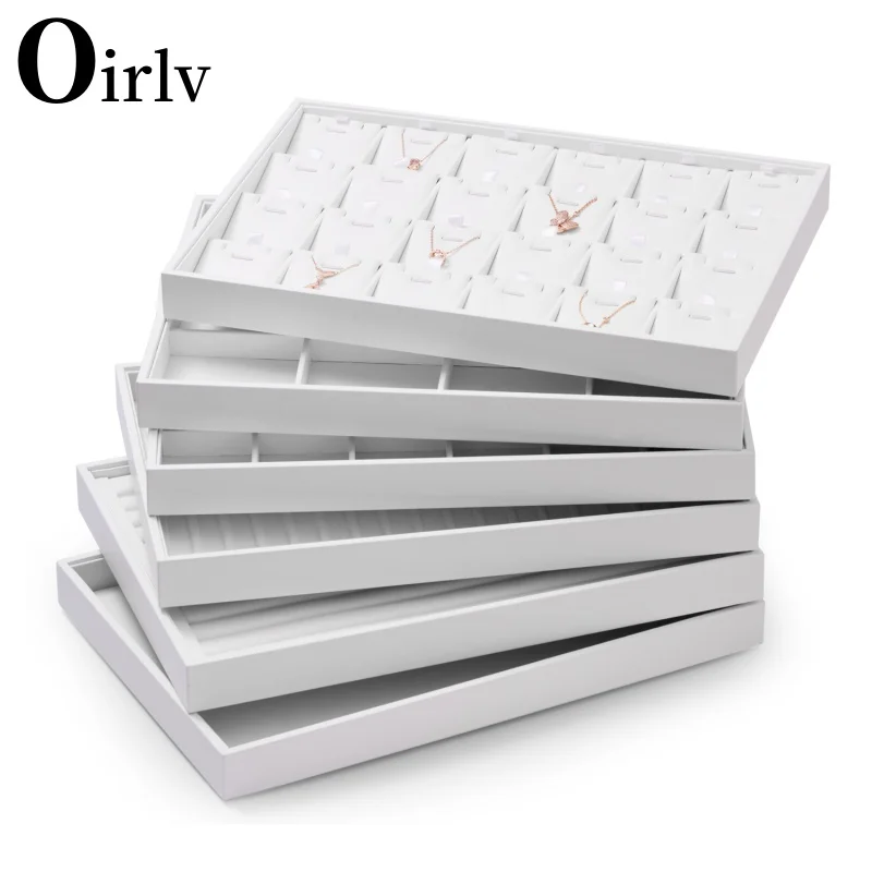 Oirlv Vassoio Portagioie In Pelle E Microfibra Grigio - Organizer Da Tavolo Per Gioielli, Orologi, Chiavi E Spiccioli, 30x23x1,7 Cm