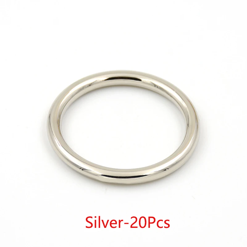 10/20Pcs 15-60mm 4mmThick Metal O Ring Buckle Shoes Bag Belt Buckles Strap  Circle Hook