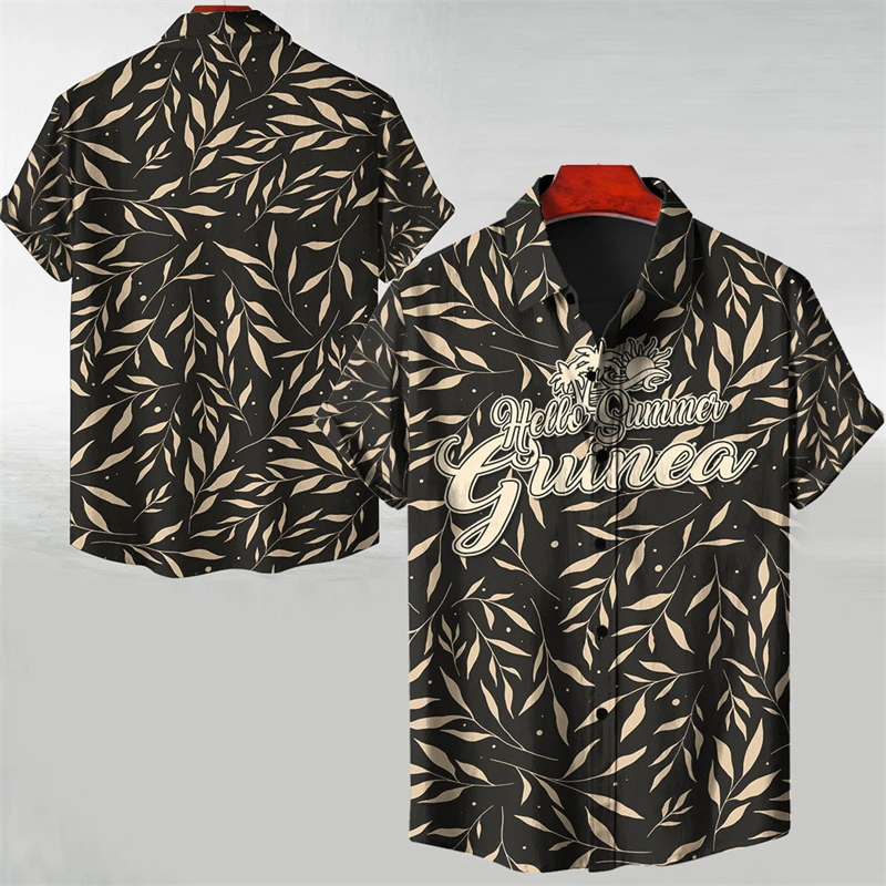 

Рубашка мужская с 3D-принтом карты Африки и Гвинеи, пляжные рубашки с национальным гербом, патриотическая блузка с гербом, мужские топы