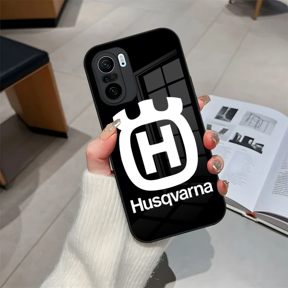 H-husqvarnaES Tempered Glass Phone Case with Enhanced Protection and Style