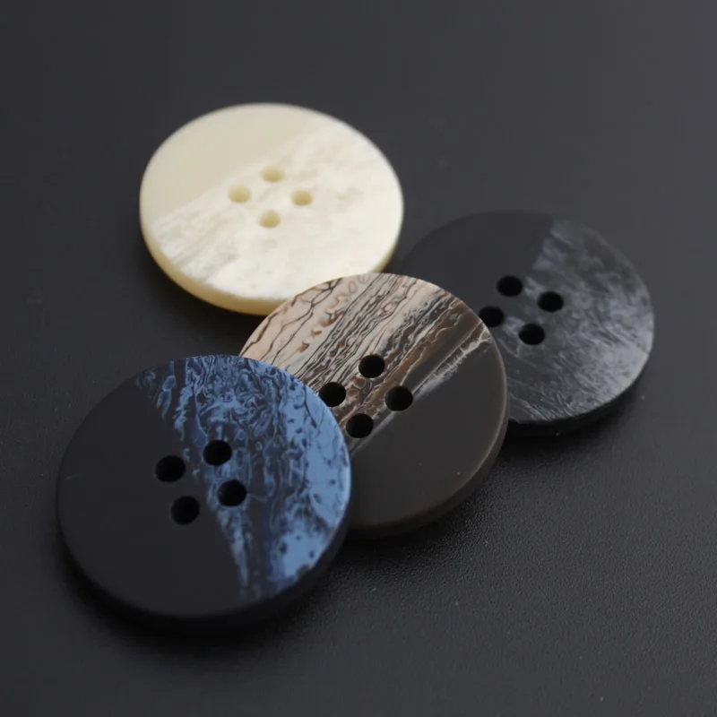 10pcs Retro Round Resin Buttons 4 Holes Black and White Buttons for Clothing Suit Coat Shirt Sewing Accessories 15mm-30mm 3