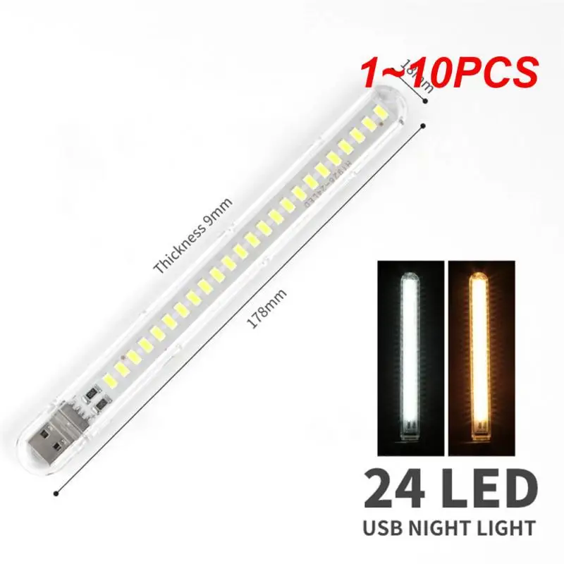 

1~10PCS Mini Portable Led Usb Light DC5V Ultra Bright Reading Book Lamp 2/3/8/24LEDs Lights For Power Bank PC Laptop Notebook