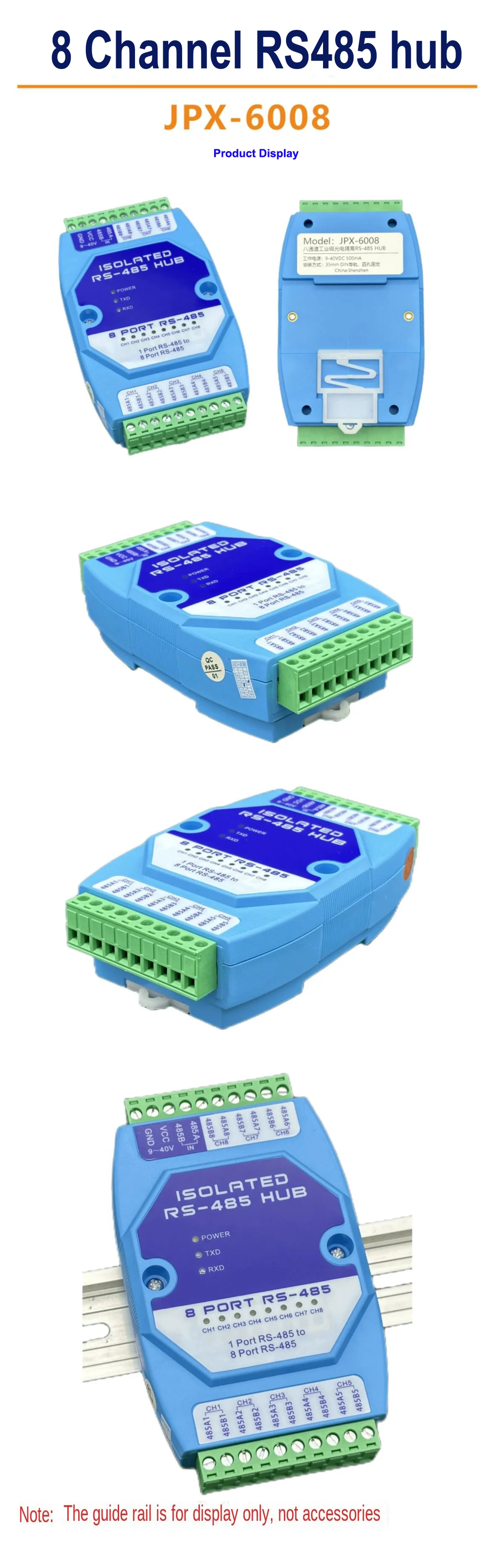 Industrial RS485 Hub 2/4/8/16 Channel Full/ Optoelectronic Isolation Distributor