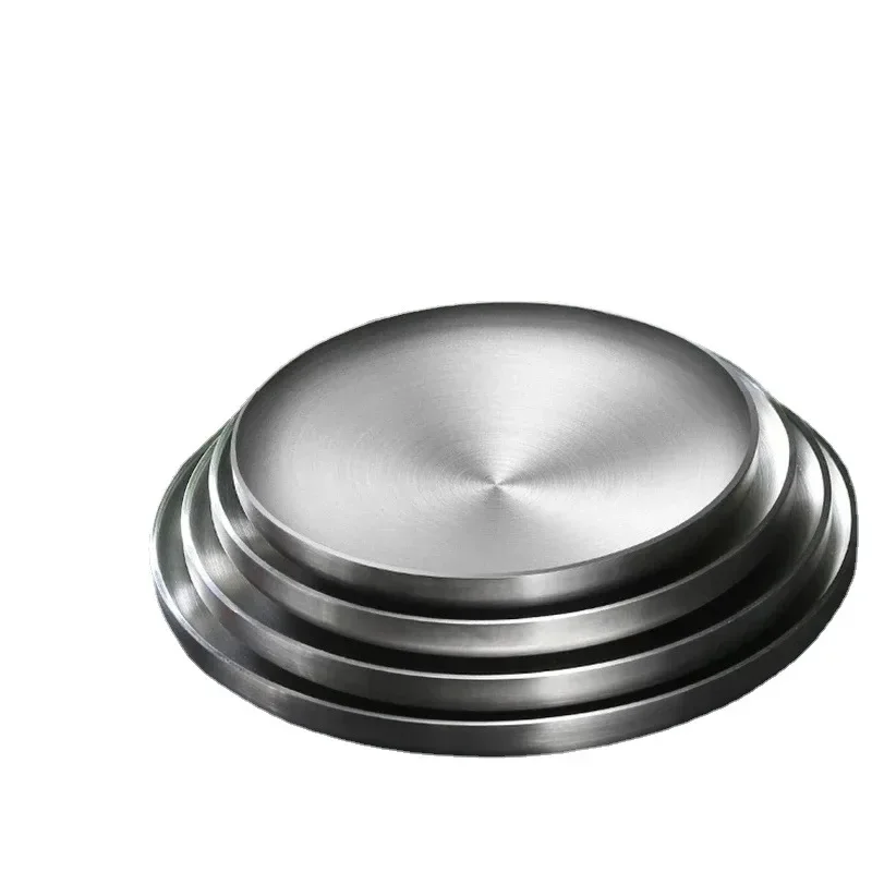 304 Stainless Steel Round Plate, Double-Walled Insulated Dinner Plate, Plates for Snack, Dishes and Fruit