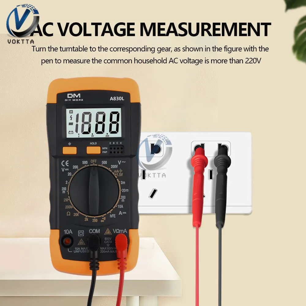 AC DC Digital Multimeter Intelligent Voltage Meter Ammeter Tester Diode Freguency Ohm Transistor Capacitance Meter Tester Tools 4