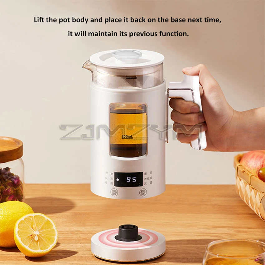 0.6L Auto Electric Kettle Multifuction 220V Mini Portable Kettle Water Milk Tea Boiler Pot Heath Preserving Pot Glass Teapot 2