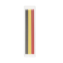 Solid Carpenter Mechanical Pencil with Built-in Sharpener (Black Yellow Red)