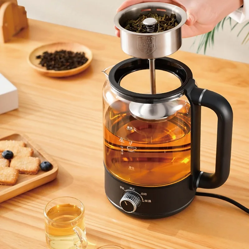 1.3L Tea Maker 4 Gear Black Tea Pu'er Glass SteamTeapot Automatic Keep Warm Electric Kettle Multifunction Home/Office Health Pot 2
