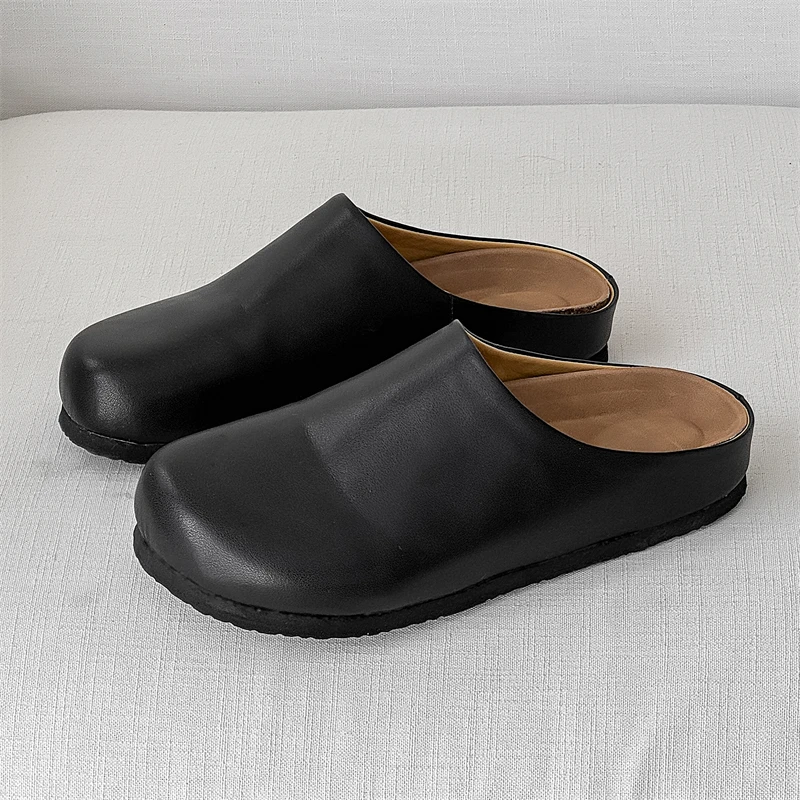 Classic Comfy Soft Sole Muller Shoes Leisure Walk Slippers Men Non-slip Summer Flats Stylish Sandals Male Half Drag Beach Shoes