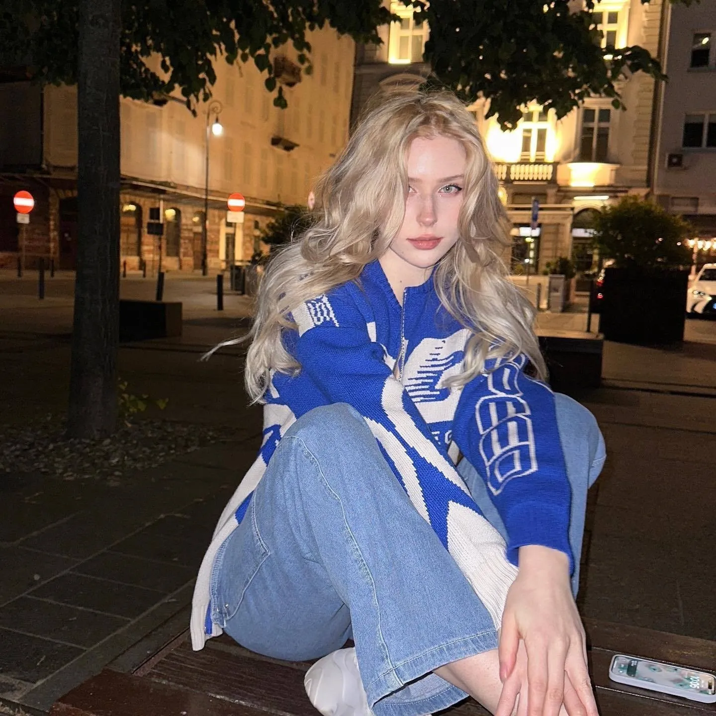 Women Oversized Sweater Racing Cardigan Girl Y2K Retro Hip Hop Knitted Sweater Vintage Pullover Casual Sweater Hipster Top 2023 3
