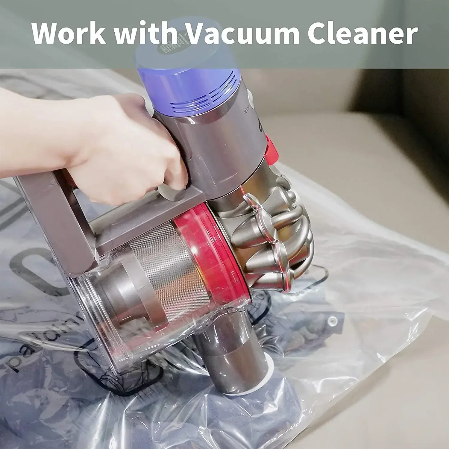 WIKHOSTAR Vacuum Bag For Clothes Hanging Vacuum Storage Bag Seal Storage Clothing Bags for Suits Dress Coats Closet Organizer