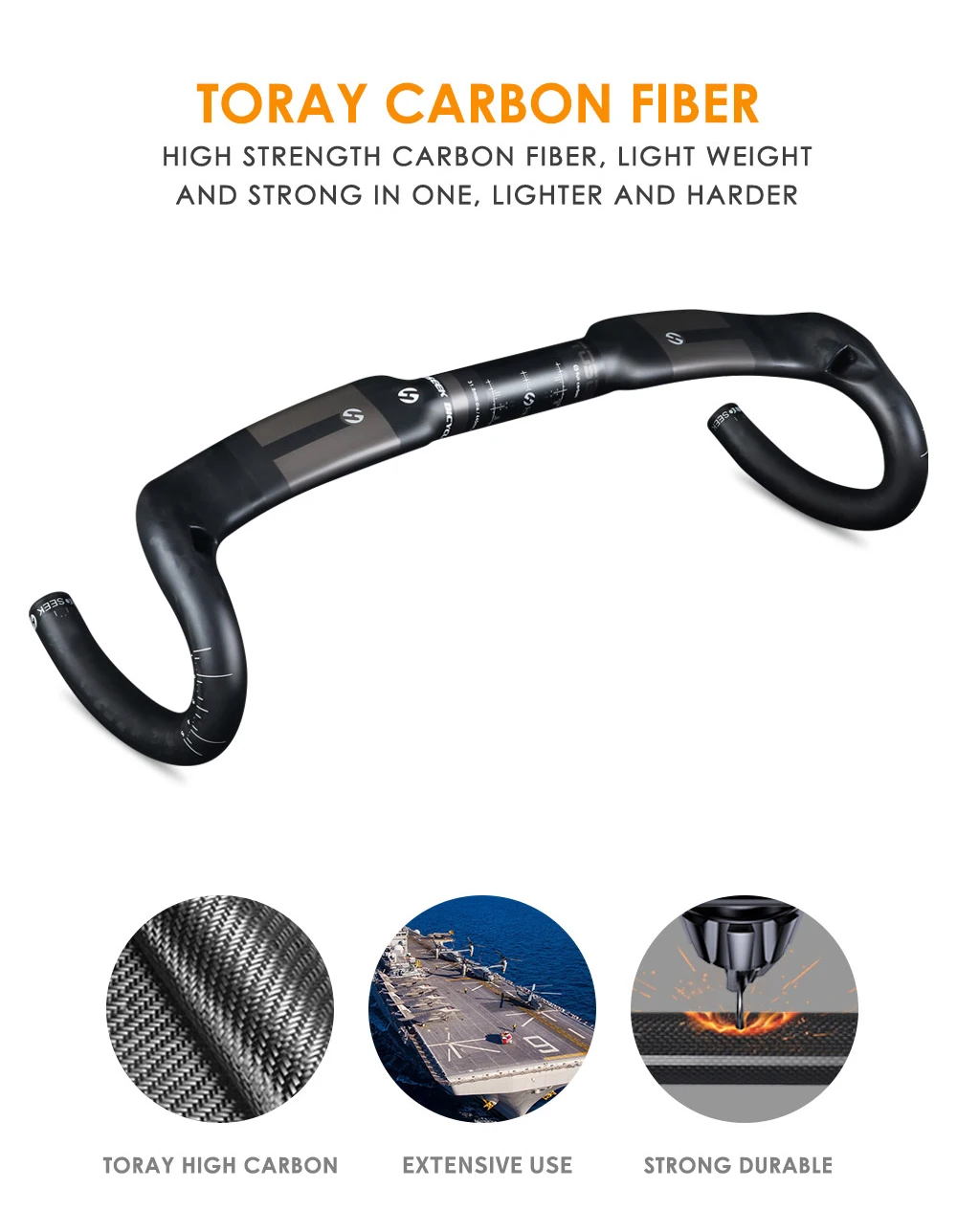 Toseek Drop Bar Carbon Road Bike TOSEEK Full Carbon Bike Handlebar