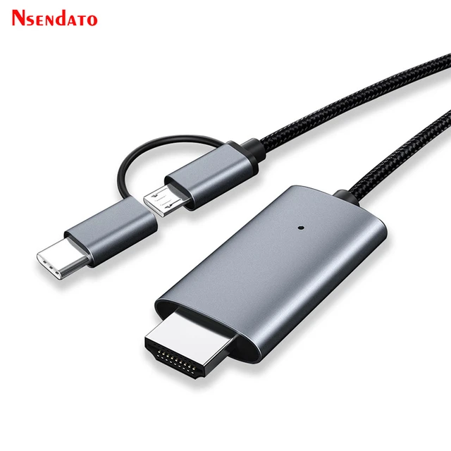  Cable de TV HDTV, adaptador USB tipo C a HDMI, convertidor  1080P para tableta de teléfono Android : Electrónica