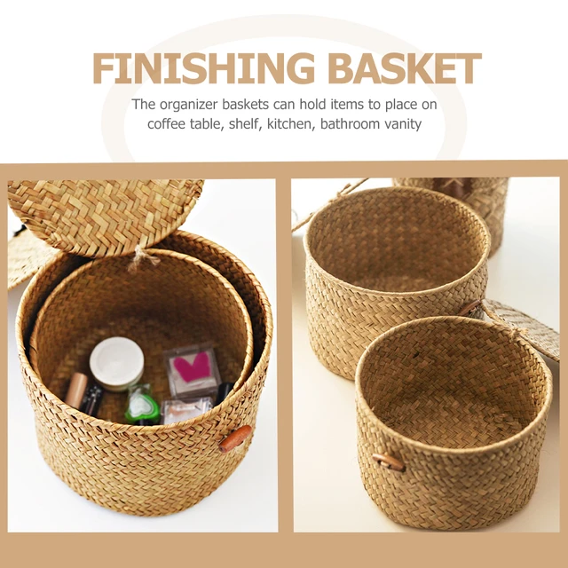 Labcosi Bathroom Baskets for Organizing, Toilet Paper Basket Organizer,  Handwoven Seagrass Wicker Storage Baskets with Faux Leather Handles for  Shelves, Large, Set of 2 - Yahoo Shopping