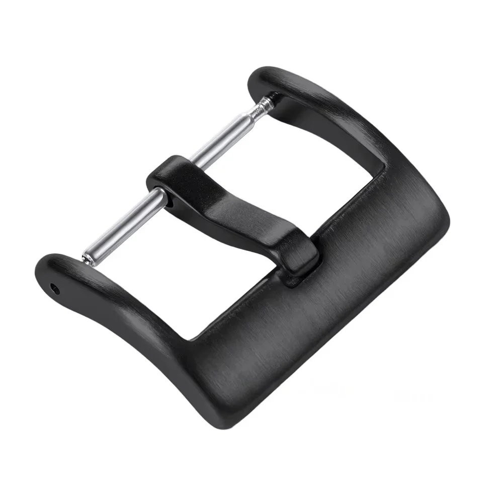 Premium Metal Watch Band with Square Buckle - Polished & Matte Finish in Silver & Black