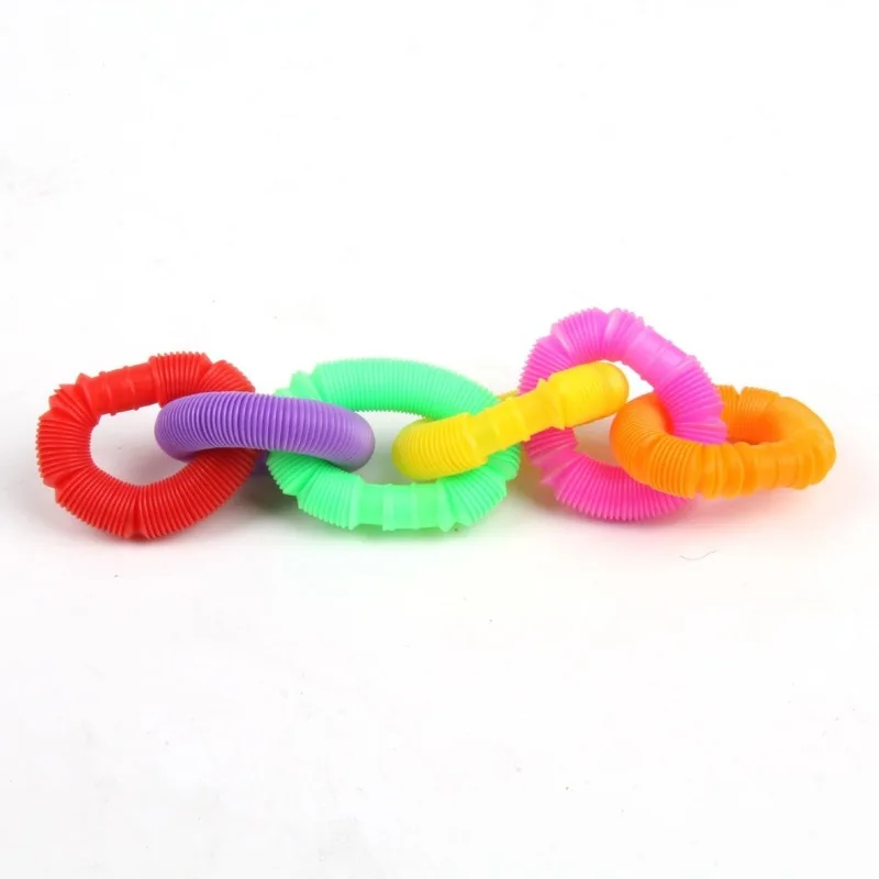 Mini Pop Tubes Sensory Toy Adult Fidget Stress Relieve Toy Kid Autism Anti Stress Plastic Bellows Children Squeeze Toy 1Pcs
