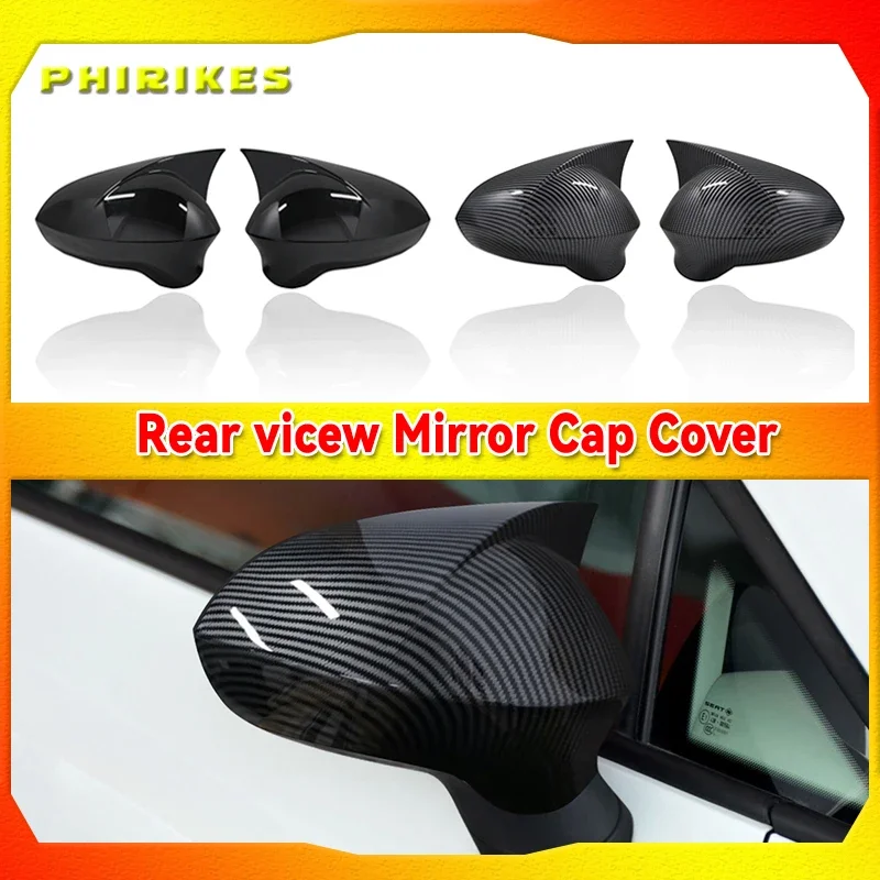 

ABS Black Side Mirror Cover Rearview Caps For Seat Leon MK2 1P Ibiza MK4 6J Exeo 3R Car Accessories