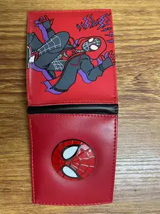 Hot Toys Spider Man Anime Foldable Wallet Women Men Children Bank ID Card Holder Card Clip Bag Marvel Cartoons Cosplay Gifts