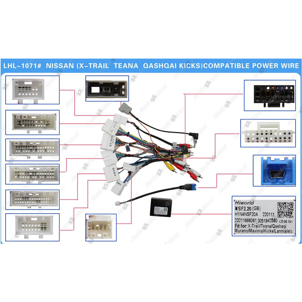 Adattatore Cablaggio Stereo Per Autoradio Android 16 Pin, Compatibile Con Nissan Murano, Qashqai J10 J11, X-Trail E Tiida, Cavo Canbus