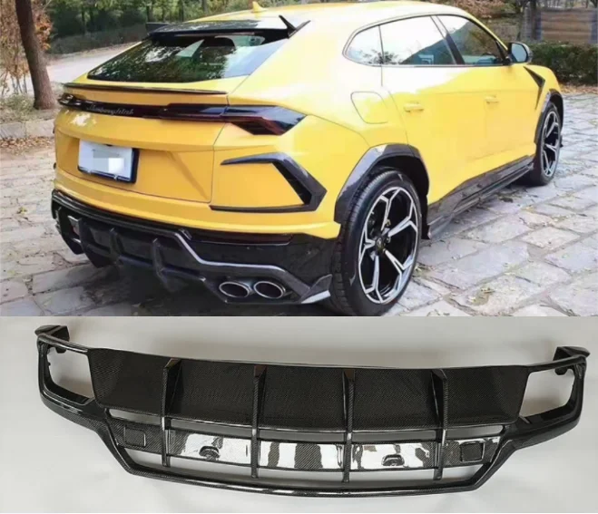 

For Lamborghini URUS 2018 2019 2020 2021 2022 2023 2024 Real Dry Carbon Fiber Rear Bumper Trunk Diffuser Spoiler Cover