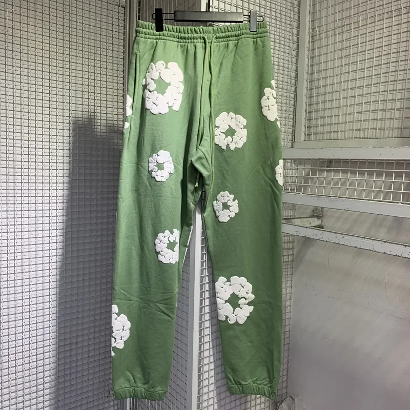 

Green Denim Tears Men Women Fashion Pants Joggers 1:1 Denim Tears Pants Foaming Print Cotton Wreath Hoodie Trousers