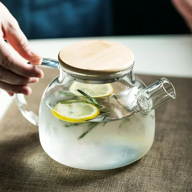 Large Clear Heat-Resistant Borosilicate Glass Teapot - 1.8L Capacity