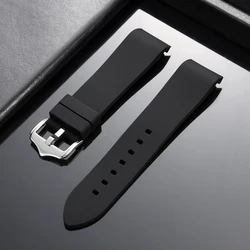 Premium Soft Curved End Silicone Watch Strap - Universal Fit - 22mm (Black)