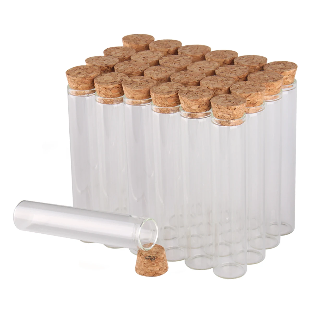 

10 Pieces/lot 25ml DIY Test Tubes with Cork Stopper 22*100mm Glass Tubes Terrarium Jars Bottles Vials for Craft Lab Accessory