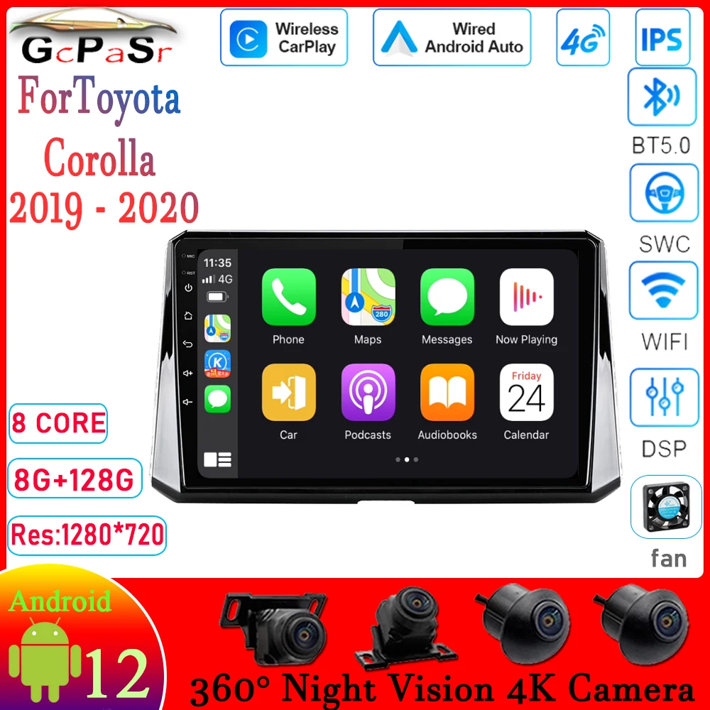 Android 12 Auto Car Radio Video Multimedia Player For Toyota Corolla
