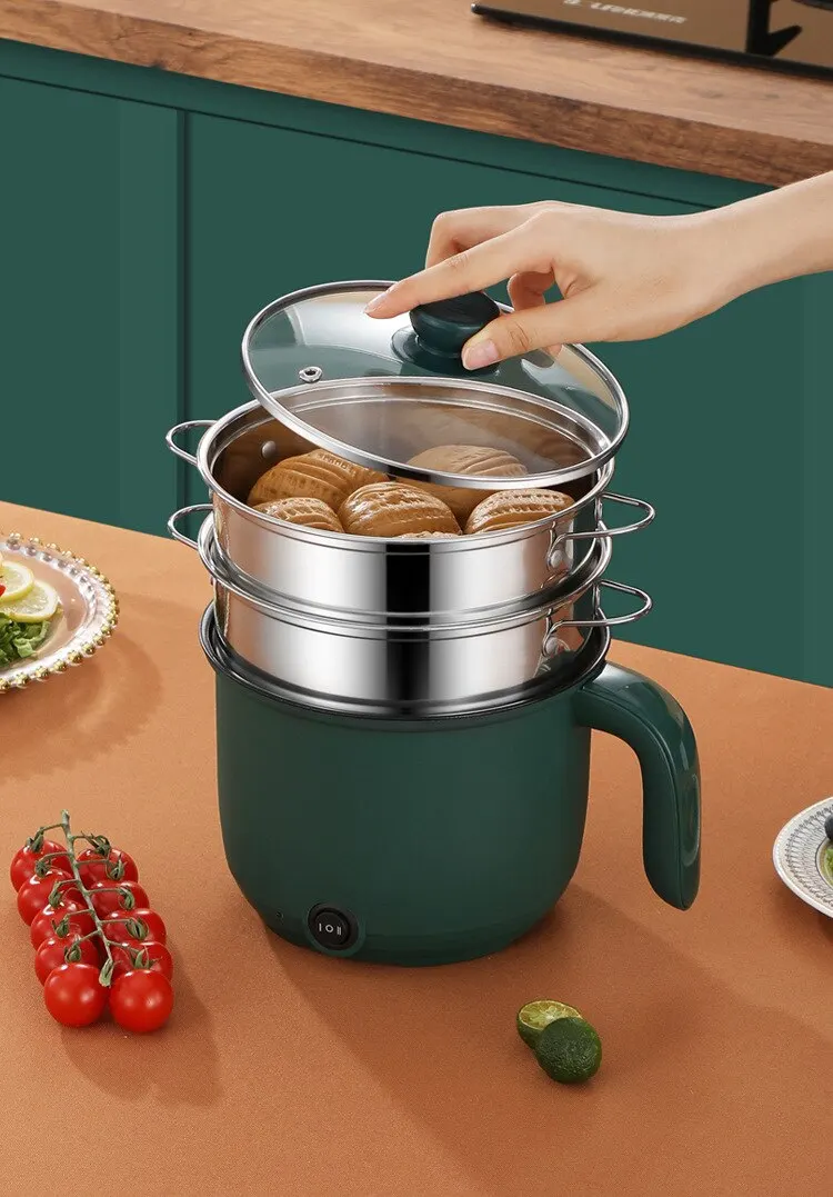 1.5L Capacity Mini Home Cooking Pot Multifunctional Rice Cooker Non Stick  Pan Safety Material Potable Stockpot Utility Electrice