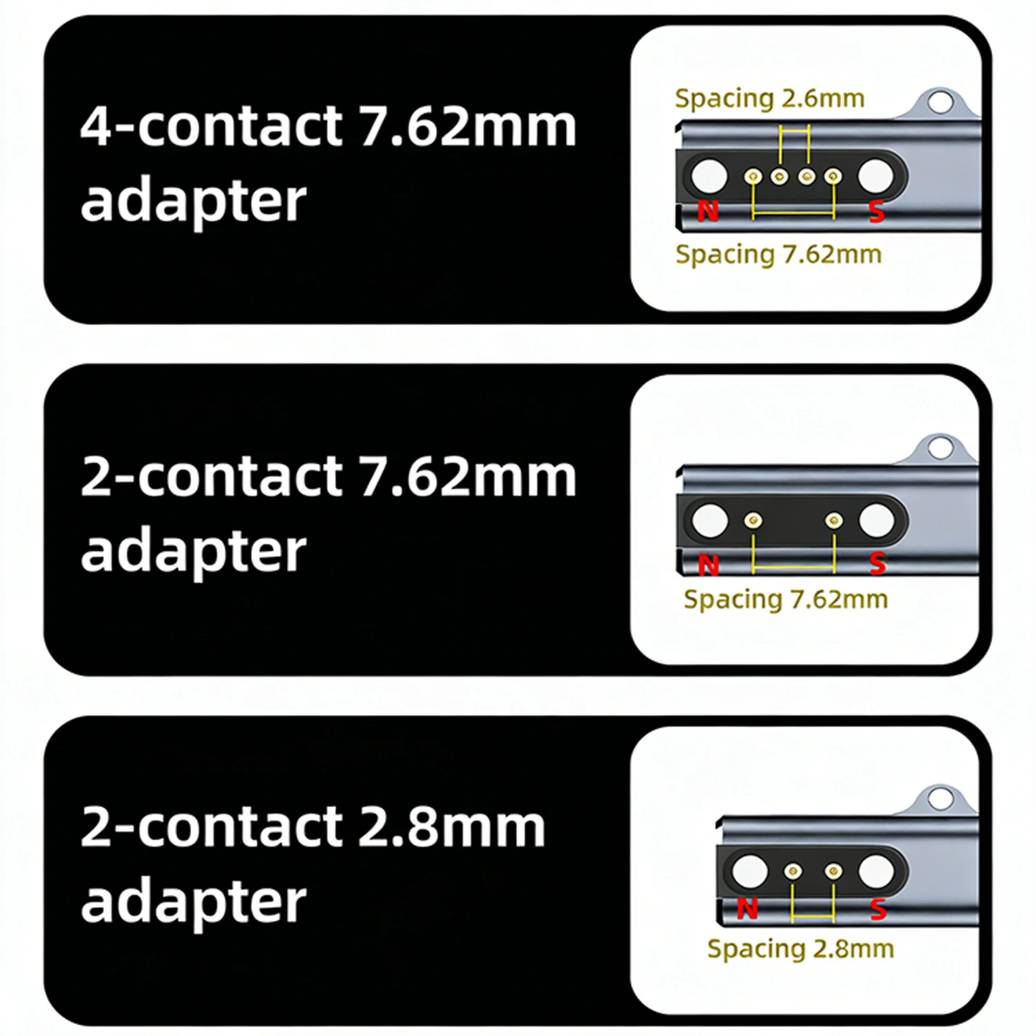 자기 충전 USB 타입 C - 7.62mm 2핀/4핀 범용 어댑터 (골전도 헤드폰, 스마트워치, 스마트밴드, 음성 기기용)