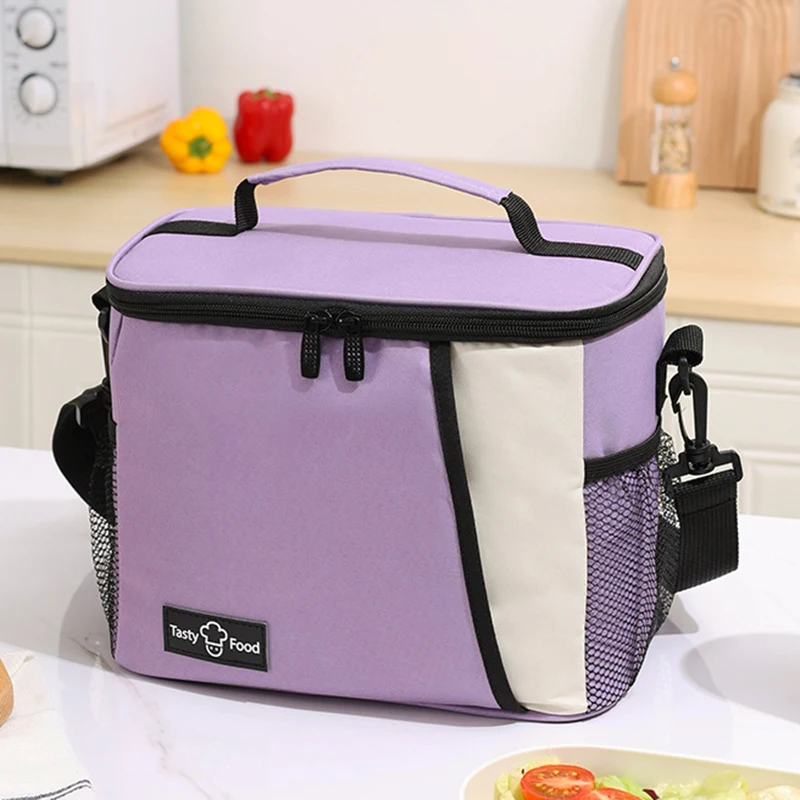 Portable Hand-held Lunch Bag with Shoulder Strap Outdoor Picnic Bag Cooling Thermal Food Bag Student Leak-proof Lunch Bag 3