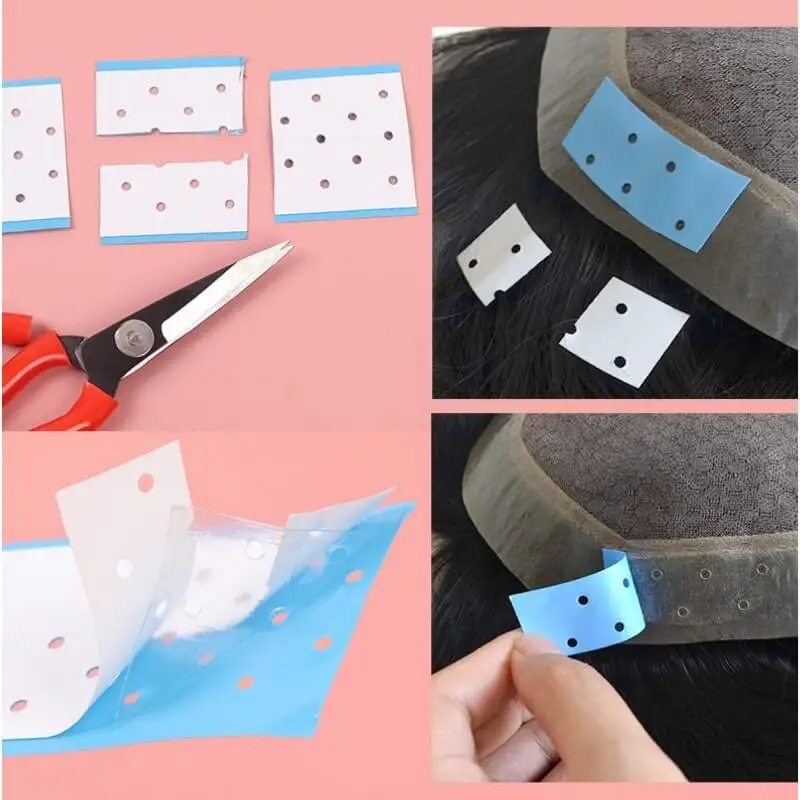 Blue Tape Adhesive Walker Tape Extenda-Bond Plus Double-Sided Wig Tabs With Breathing Holes For Lace Front Wigs Toupee