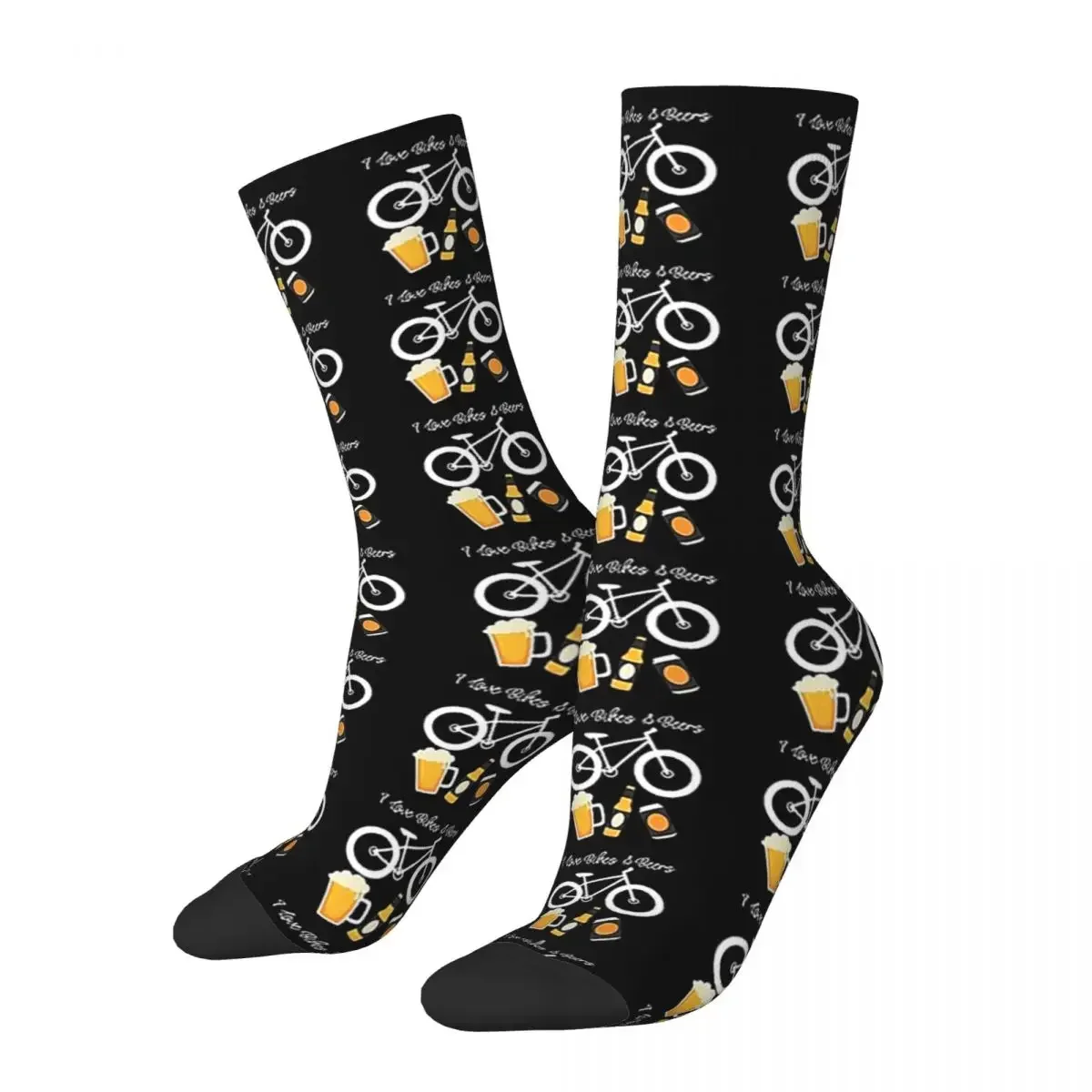 

I Love Bikes Beer Mountain Bicycle Cycling Socks Men Women Happy Socks High Quality Spring Summer Autumn Winter Stockings Gifts