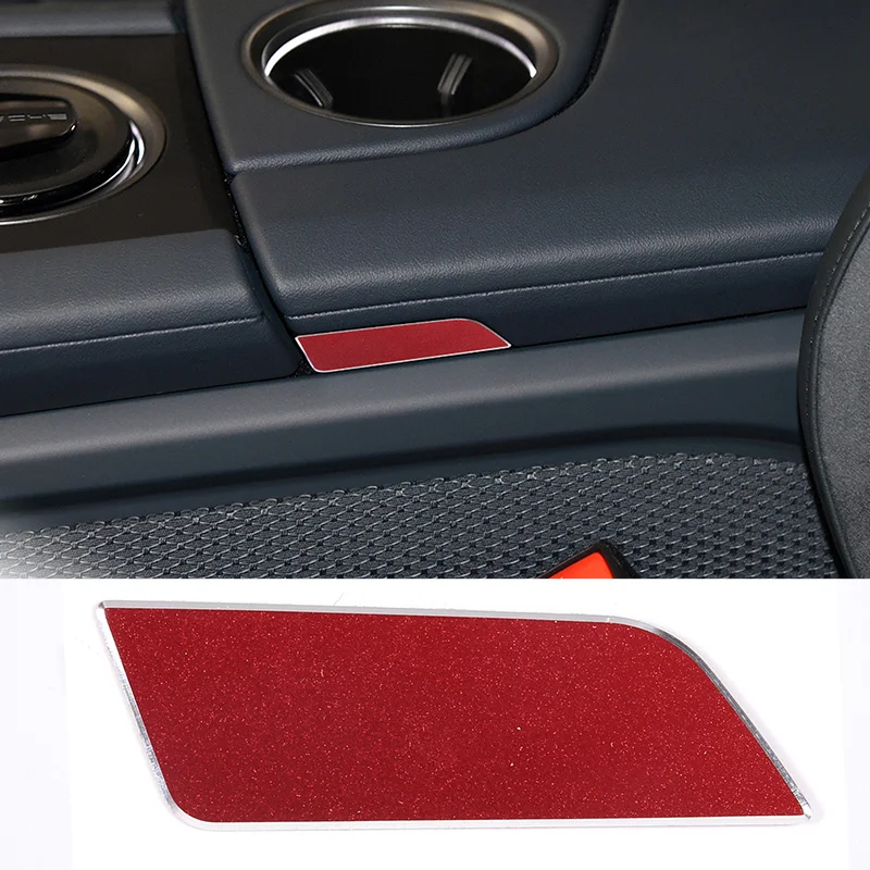 

For 2019-2022 Porsche Taycan aluminum alloy red car armrest box switch patch car interior protection accessories
