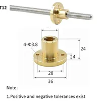 304 สแตนเลส T12 สกรูตะกั่ว 12 มม.2 มม.4 มม.8 มม.10 มม.12 มม.14 มม.ความยาว 50 มม.ถึง 1000 มม.พร้อมอ่อนนุช CNC 3D เครื่องพิมพ์ 4