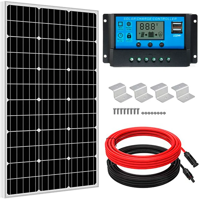 Eco-Worthy 100W Solar Panel 12V Portable Monocrystalline Module Solar  Panels for Home Shed RV 