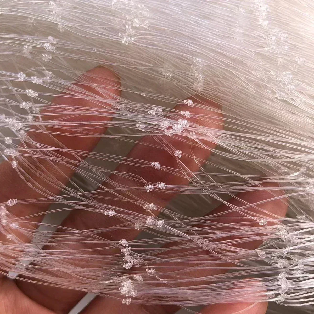 0.18MM-0.4MM Line Semi-Finished Product Fishing Net Depth 48md Network Length 95m Nylon Monofilament Mesh Cloth Trap for Fish fishing traps fishing net