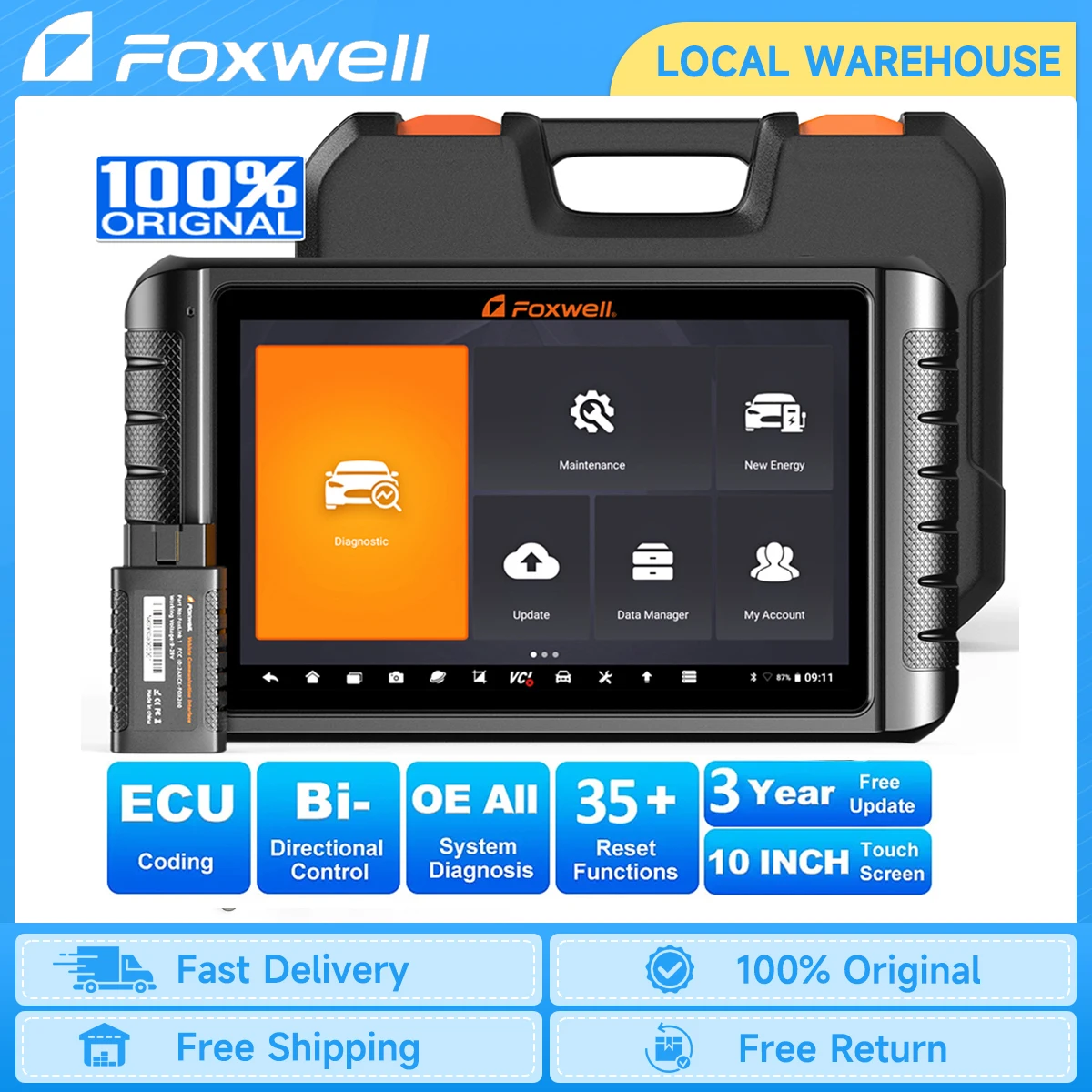 FOXWELL OBD2 Automotive Scanner ECU Coding Bi-Directional Control Guided Functions OE All System OBD2 Car Diagnosis Tools