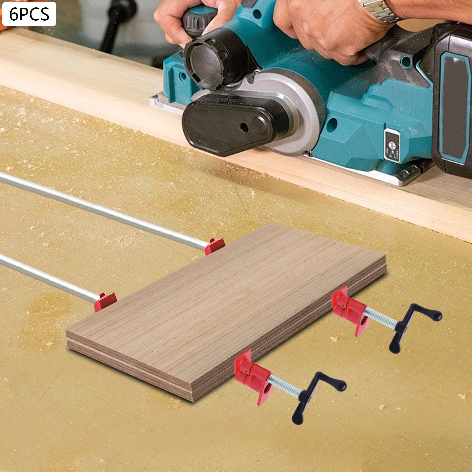 8-teiliges/6-teiliges Set Holzleim-Rohrklemmen, robuste Gusseisen-Schnellspanner-Rohrklemmen 3/4 Zoll für die Holzbearbeitung