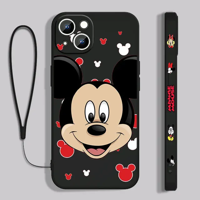 Funda de teléfono con cuerda líquida para Apple iPhone 14, 13, 12 Mini, 11  Pro, XS, MAX, XR, X, 8, 7, 6S, SE Plus, Mickey, Minnie Mouse, Love, Capa  Core Fivean unisex