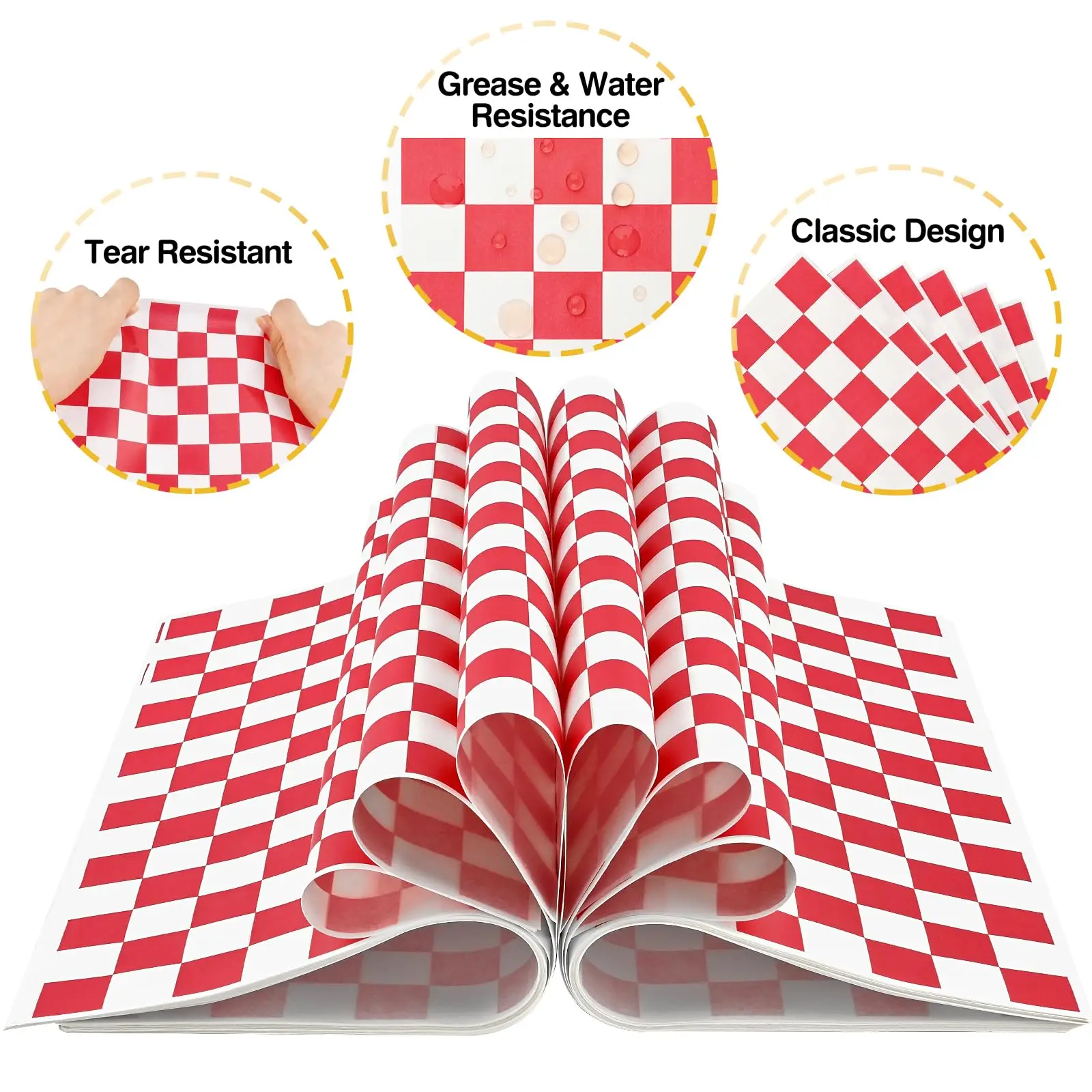 20-Pack Christmas-Themed Greaseproof Sandwich Wrapping Paper – Food-Grade Deli Paper Sh... - SKU GSWP1628 - UGI Packaging